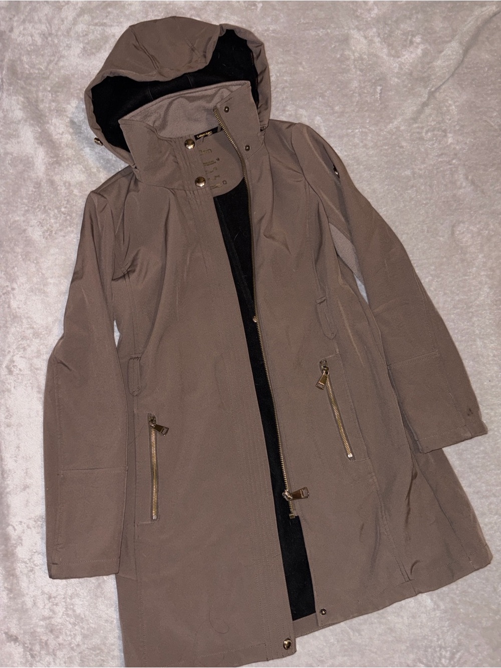 Calvin Klein Long Coat in Taupe